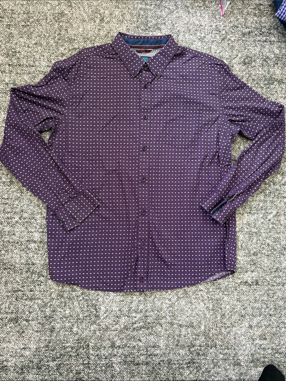 Men's Purple Cody James Long-Sleeve Button-Up Shirt